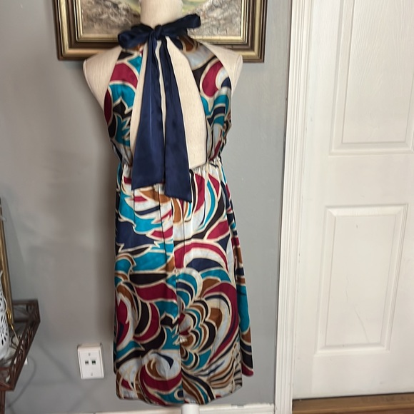 Bold Patterned Backless Mini Halter Dress by XXI/ Size Small - Picture 5 of 9
